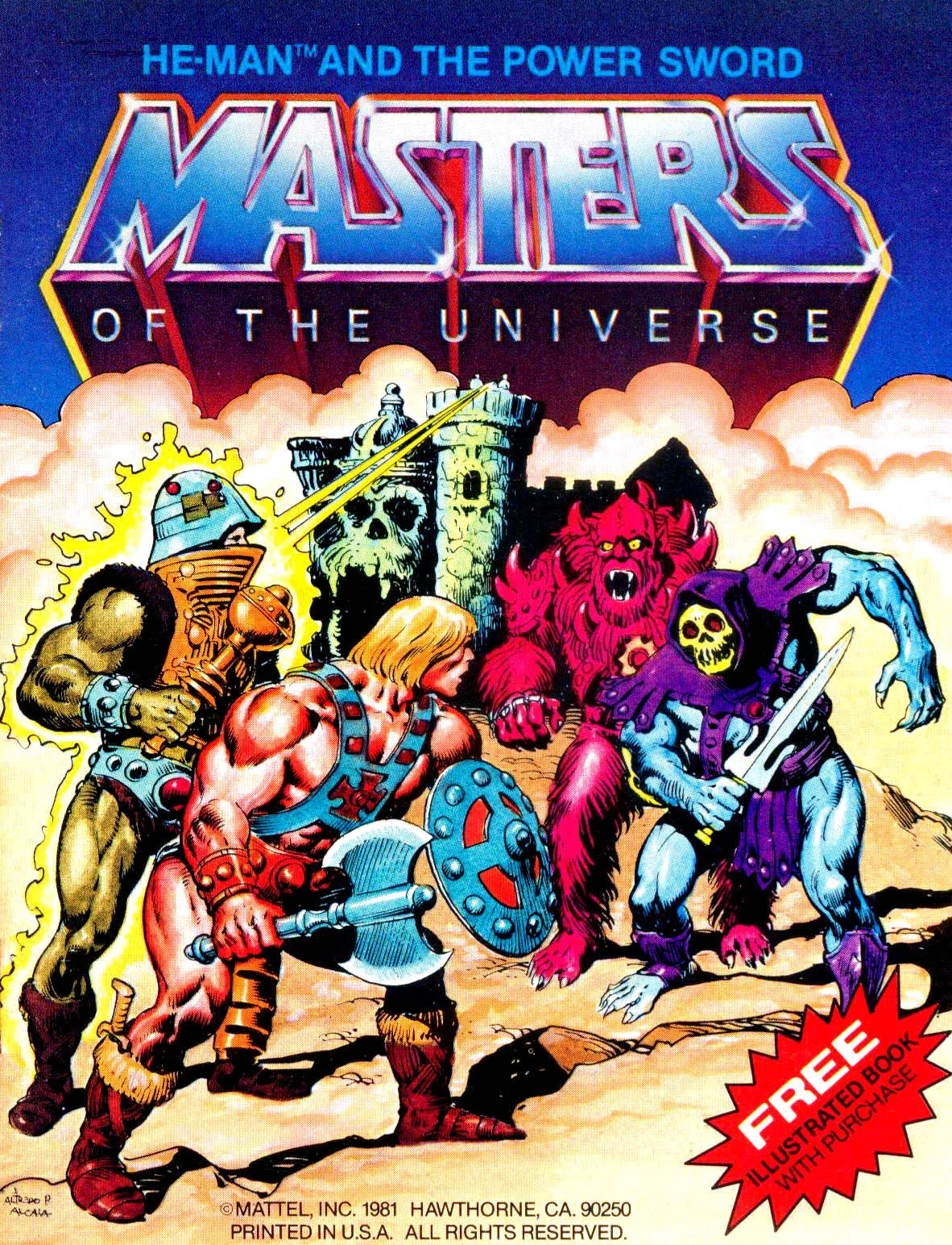 Cover of He-Man and the Power Sword, painted by Alfredo Alcala, 1982