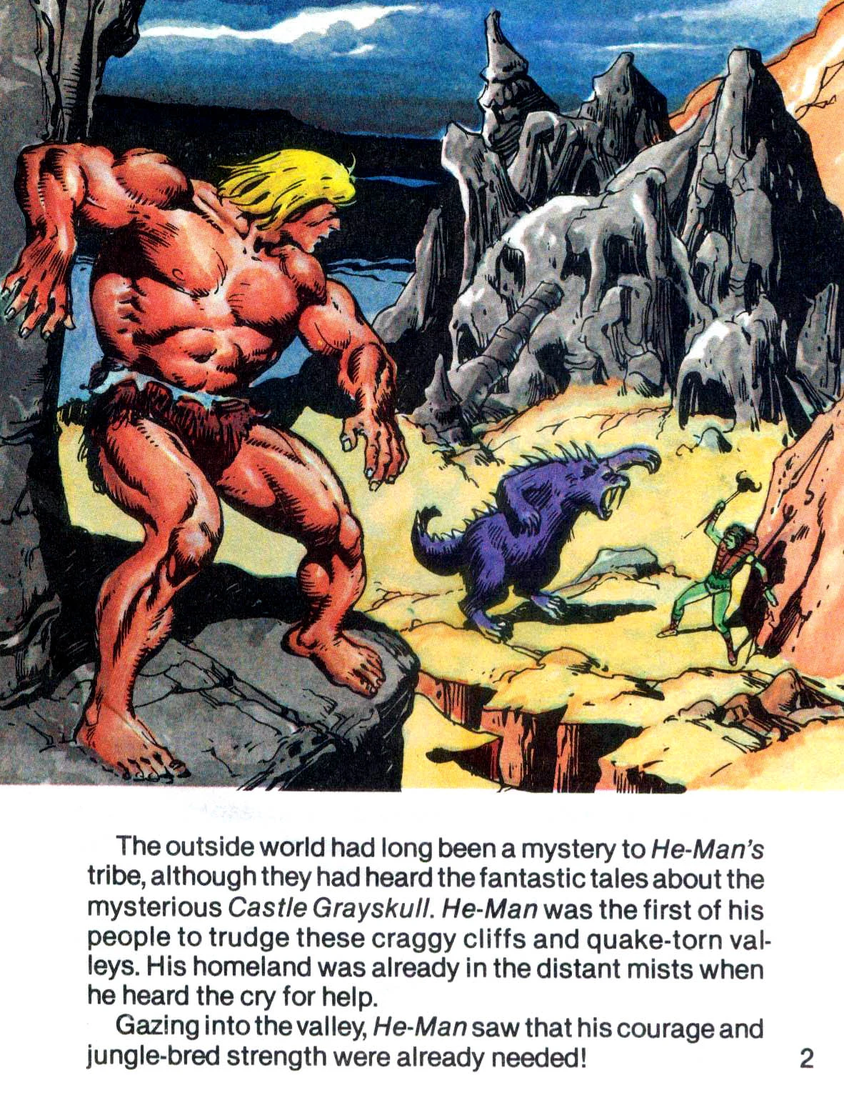 Interior page from He-Man and the Power Sword, page 1, painted by Alfredo Alcala, 1982