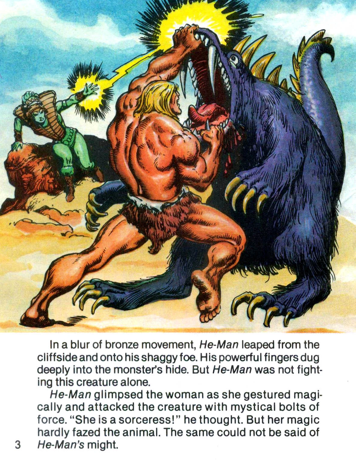 Interior page from He-Man and the Power Sword, page 2, painted by Alfredo Alcala, 1982
