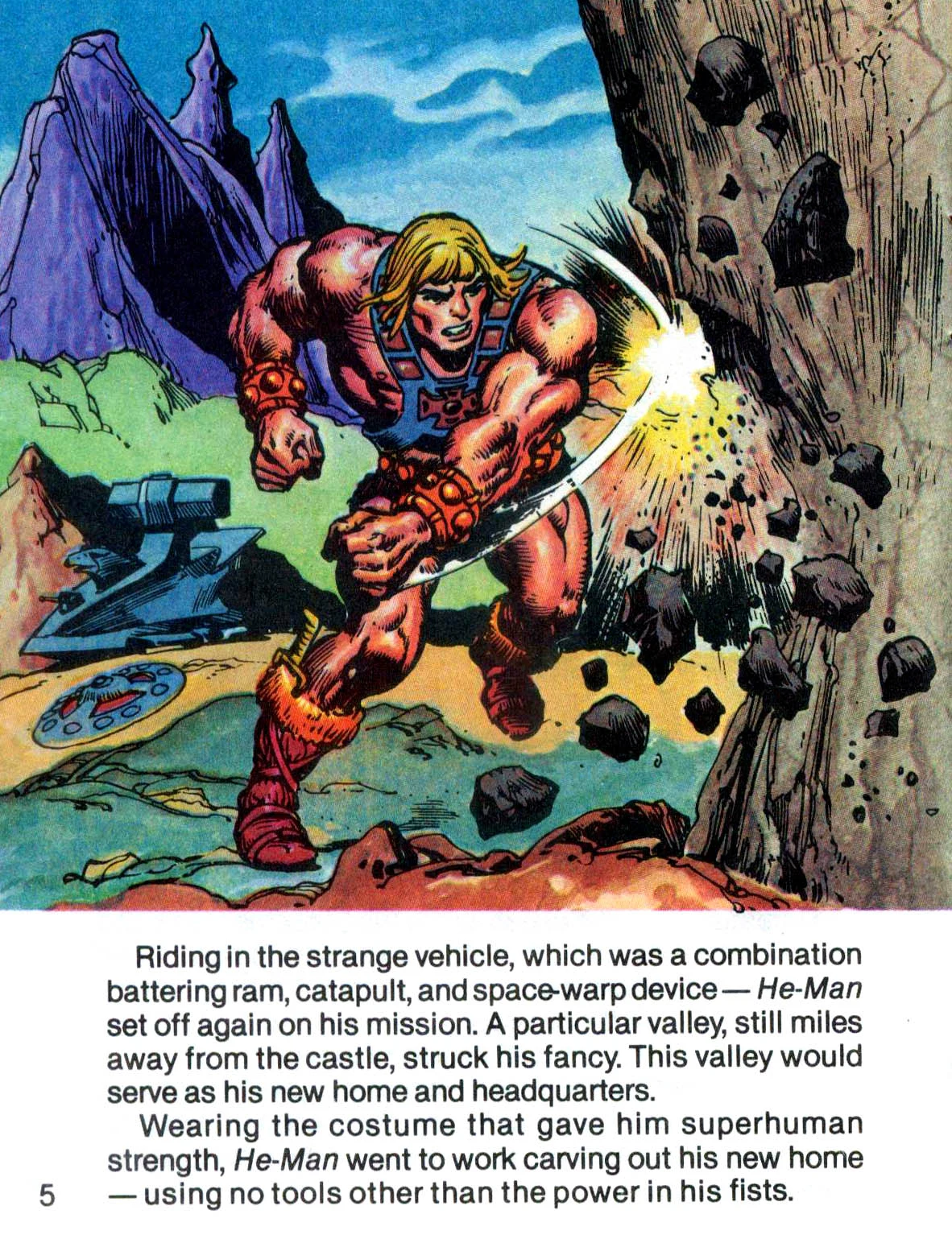Interior page from He-Man and the Power Sword, page 4, painted by Alfredo Alcala, 1982