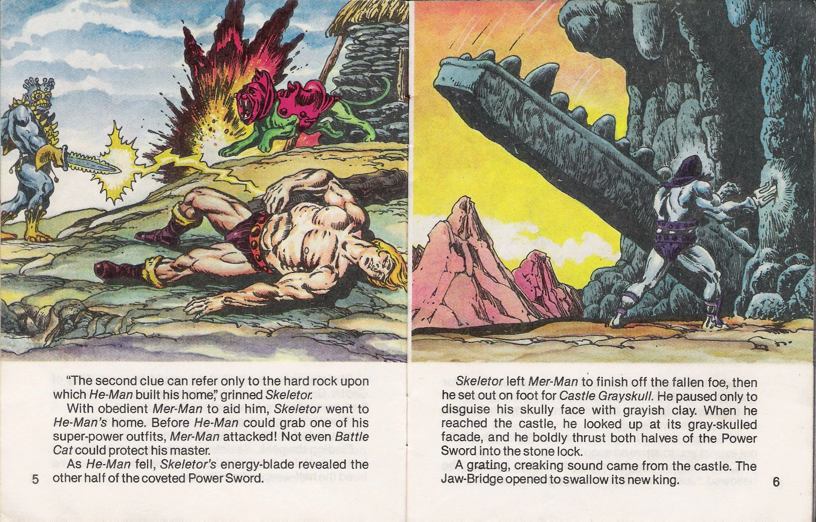 Interior page from King of Castle Grayskull, page 2, painted by Alfredo Alcala, 1982