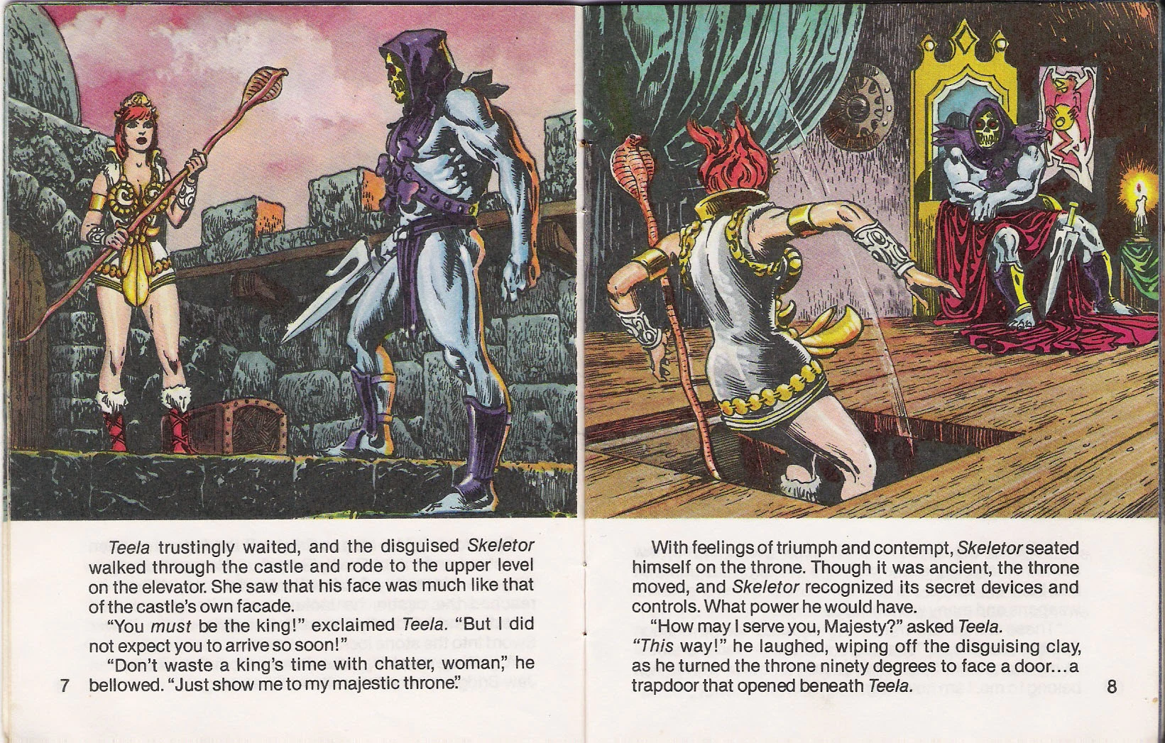 Interior page from King of Castle Grayskull, page 3, painted by Alfredo Alcala, 1982