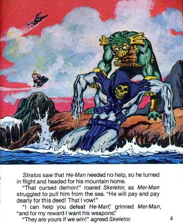 Interior page from Battle in the Clouds, page 3, painted by Alfredo Alcala, 1982