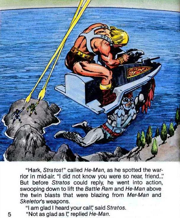 Interior page from Battle in the Clouds, page 4, painted by Alfredo Alcala, 1982