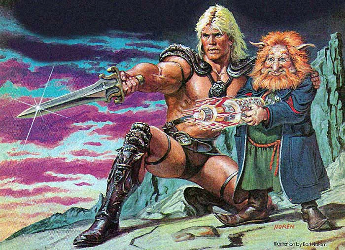 He-Man and Gwildor, painted for the magazine's 1987 movie coverage., Masters of the Universe artwork by Earl Norem