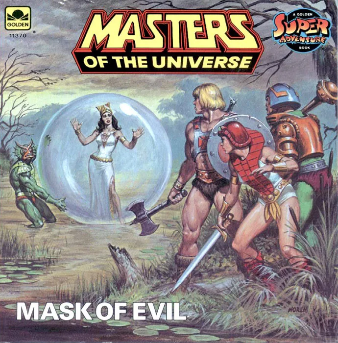 Cover of the Golden Book Mask of Evil, painted by Earl Norem, 1984