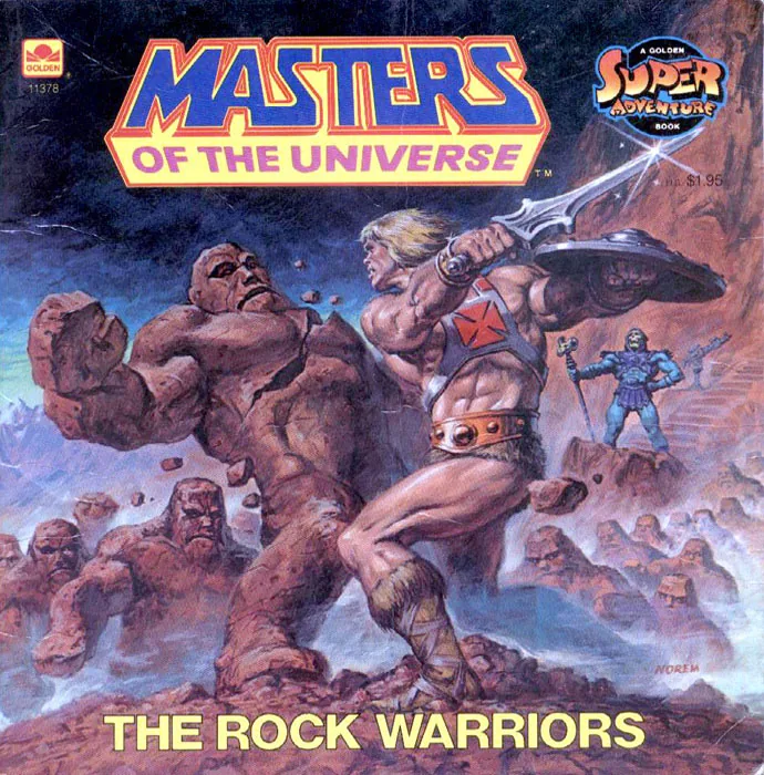 Cover of the Golden Book The Rock Warriors, painted by Earl Norem, 1985