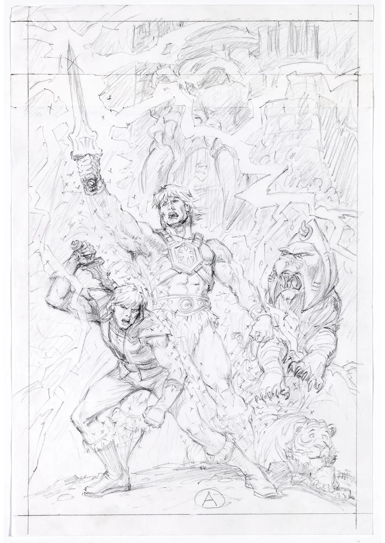 The Transformation, in Pencil, original Masters of the Universe painting by Earl Norem