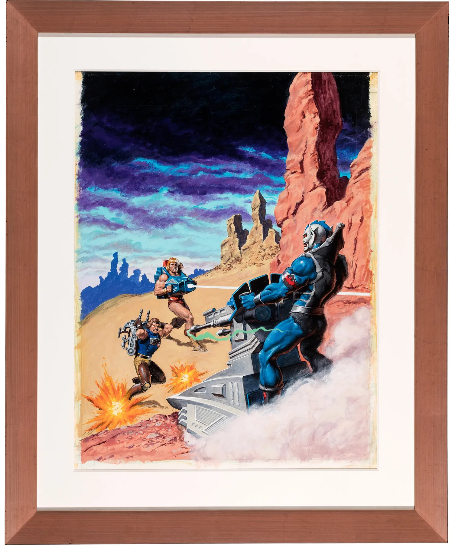 Artillery vs Beam Blaster, original Masters of the Universe painting by Earl Norem