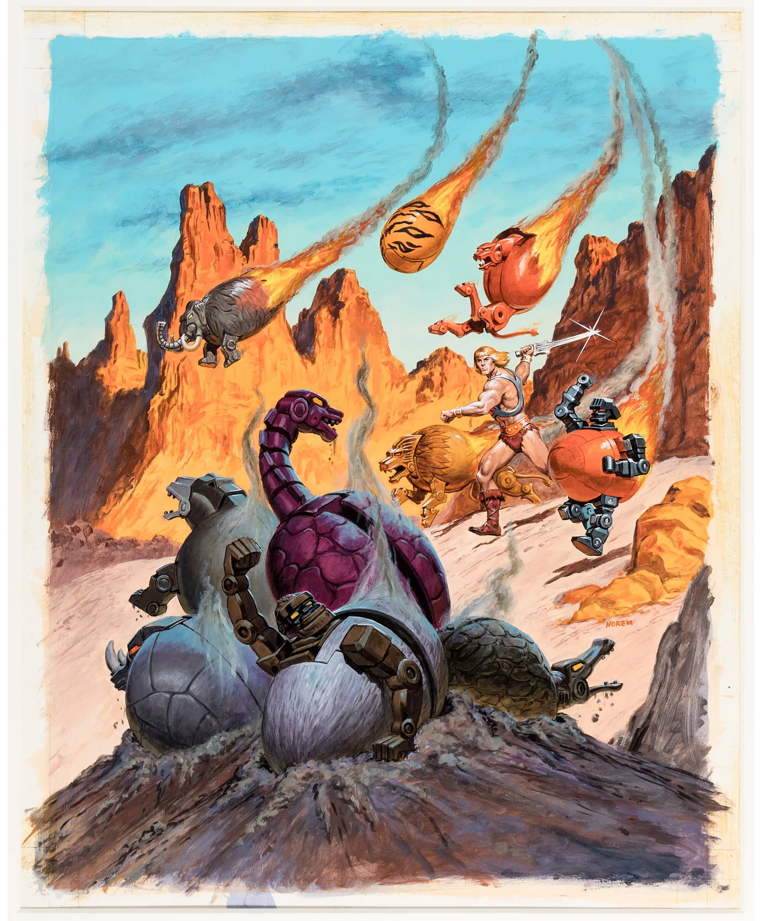 The Meteorbs Arrive, original Masters of the Universe painting by Earl Norem