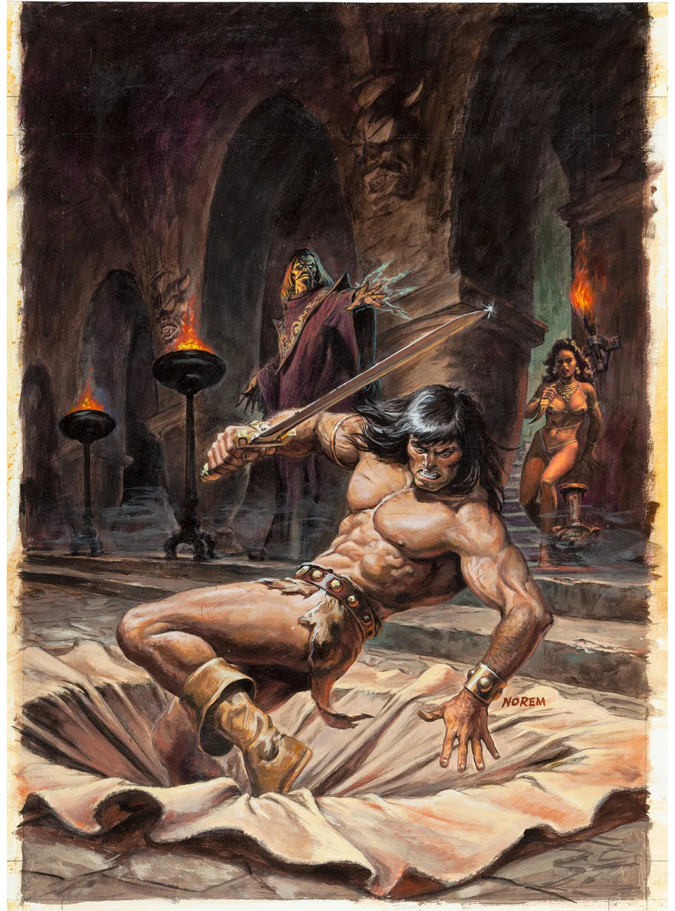 The Savage Sword of Conan #53, original painting by Earl Norem