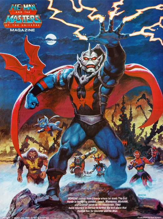Hordak and the Evil Horde, Masters of the Universe poster painted by Earl Norem